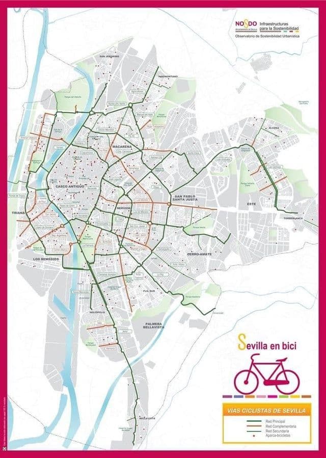 Karte der Radwege von Sevilla