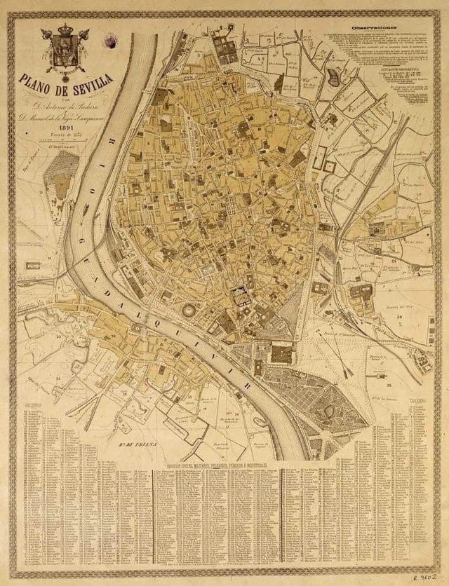 Historische Karte von Sevilla